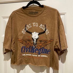 NWOT Civilregime ashes to ashes crop top